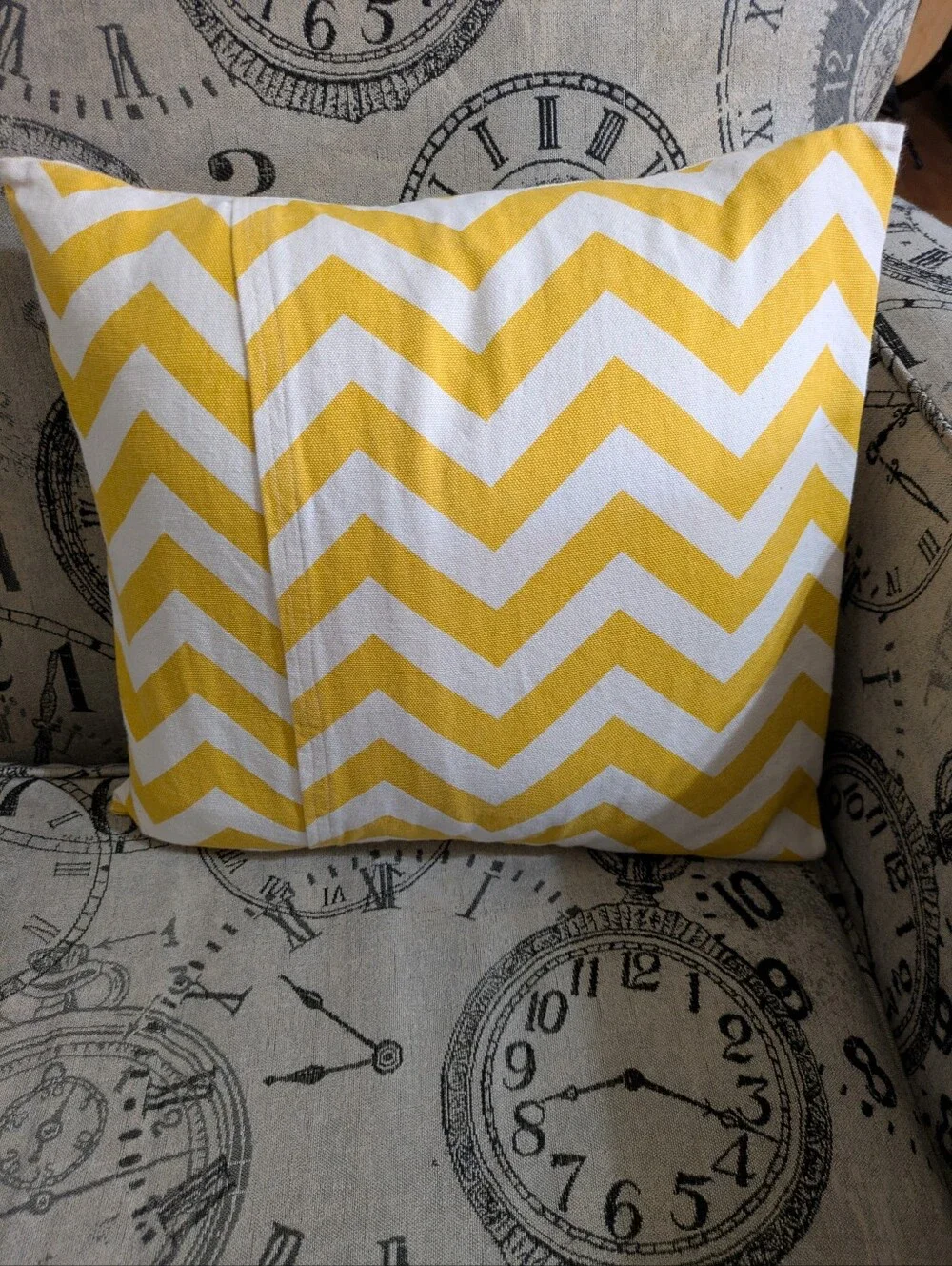 Handmade Yellow and White Chevron Pillow Covers - Set of 2